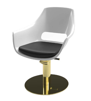 كرسي تصفيف الشعر GammaStore CLARA BASE SUPERGOLD frame BLACK or WHITE, CUSHION BLACK COLOR