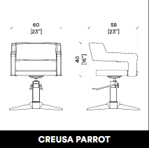 Fauteuil de coiffure GammaStore CREUSA BASE PARROT BLACK COLOR