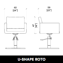 GammaStore Friseurstuhl USHAPE  Base Roto FULL COLOR