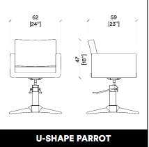 GammaStore Friseurstuhl USHAPE Q BLACK B. Parrot