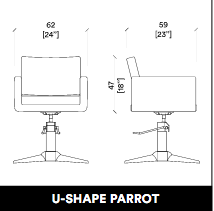 Scaun de coafură GammaStore USHAPE BLACK Base Parrot
