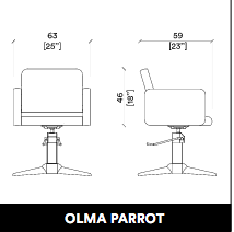 GammaStore Kuaför Koltuğu OLMA BASE PARROT FULL COLOR