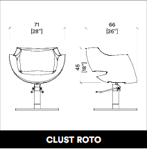 GammaStore Friseurstuhl CLUST  BASE ROTO BLACK COLOR