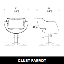 Scaun de coafură GammaStore CLUST BASE PARROT FULL COLOR