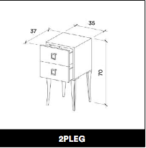 GammaStore Schränkchen 2PLEG door+drawer+legs , color wood, black, white