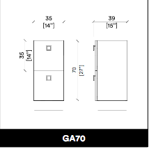 GammaStore GA70 dolap + çekmece, renkli ahşap, siyah, beyaz