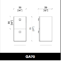 GammaStore Schränkchen GA70 door + drawer  , color wood, black, white