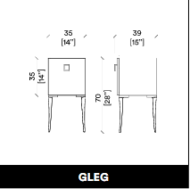 خزانة صغيرة GammaStore GLEG door+legs ، لون خشب، أسود، أبيض