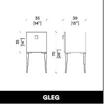 GammaStore Schränkchen GLEG door+legs , color wood, black, white