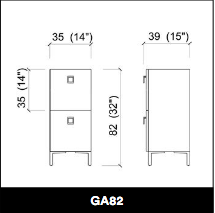 GammaStore kastje GA82 deur+lade+poten, kleur hout, zwart, wit