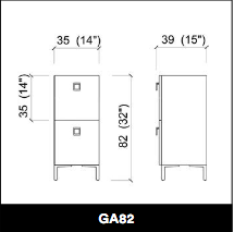 GammaStore Schränkchen GA82 door+drawer+legs , color wood, black, white