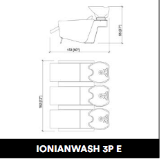 GammaStore Yıkama Koltuğu IONIANWASH 3P ELECTRO  BLACK COLOR