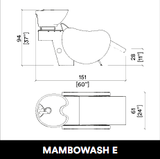 Fauteuil de lavage GammaStore MAMBOWASH 1P ELECTRO  BLACK
