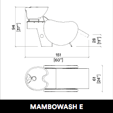 GammaStore Waschsessel MAMBOWASH 1P ELECTRO  BLACK