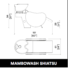 Scaun de spălare GammaStore MAMBOWASH 1P SHIATSU BLACK