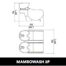 Fauteuil de lavage GammaStore MAMBOWASH 2P BASIC FULL COLOR
