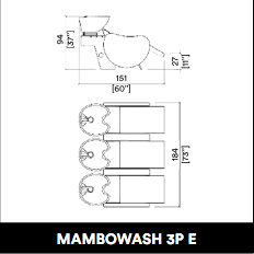 GammaStore Waschsessel MAMBOWASH 3P ELECTRO BLACK