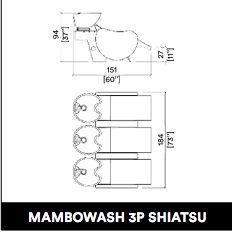GammaStore Backwash unit MAMBOWASH 3P SHIATSU BLACK