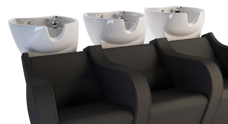 Scaun de spălare GammaStore CELEBRITY PRIME E. SOFA 3P culoare negru
