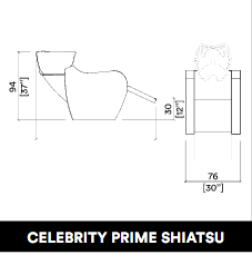 GammaStore Waschsessel Celebrity Prime Shiatsu 1P Black color