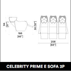 Scaun de spălare GammaStore CELEBRITY PRIME E. SOFA 3P culoare negru