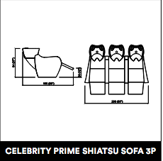 GammaStore Scaun de spălare CELEBRITY PRIME SHIATSU SOFA 3P Culoare negru