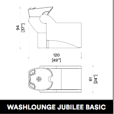 GammaStore Lavacabezas WASHLONGUE JUBILEE BASIC BLACK