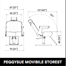 Scaun cosmetic GammaStore PEGGYSUE MOVIBLE STOREST