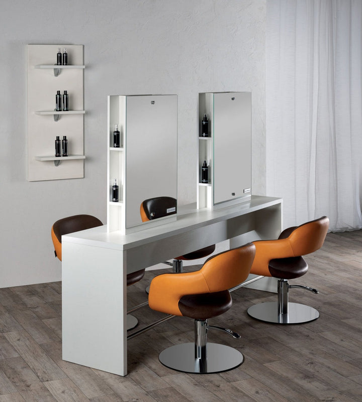 Salon Ambience BROOKLYN Inselplatz 4 Plätze Esche weiß