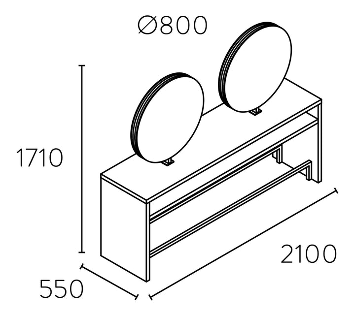 Pahi Frisiertisch Joy Island 4er Tisch