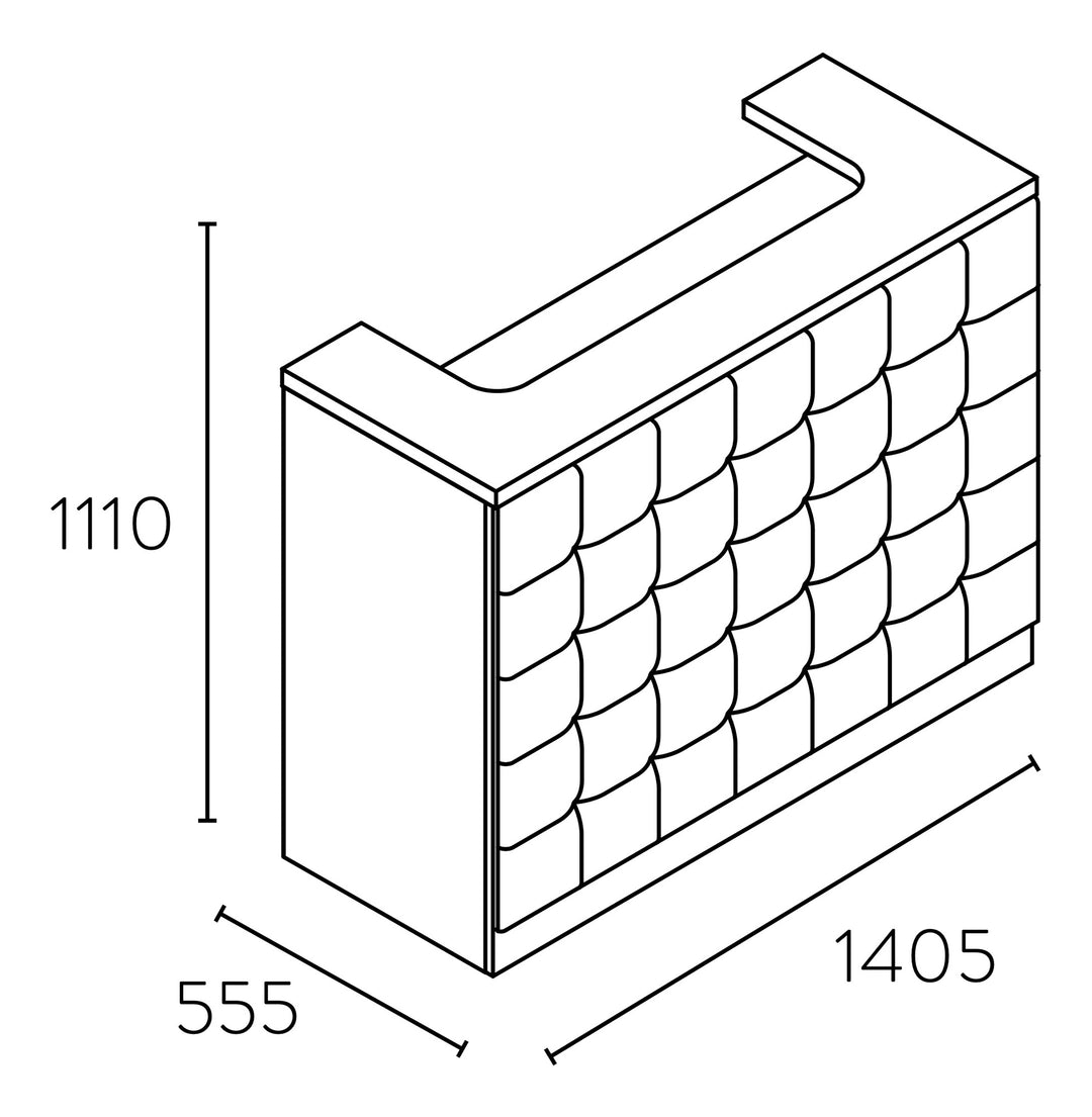 Pahi reception counter Danes with cover