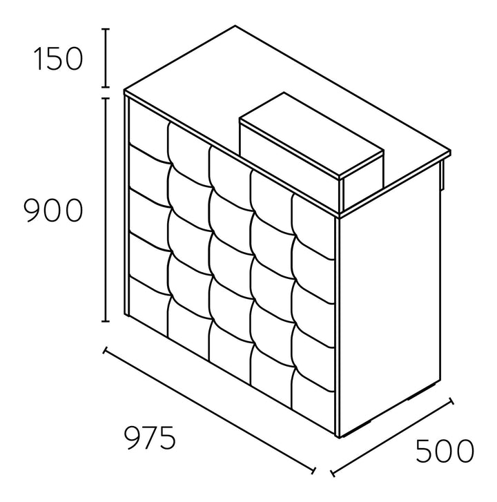 Pahi Reception Counter Atlantic - Marble Look