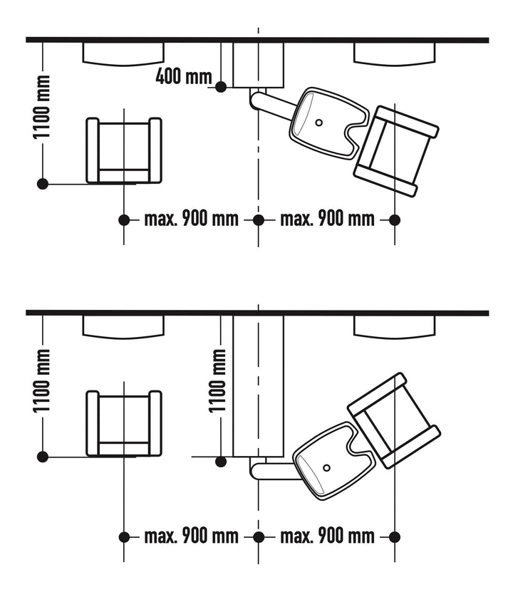 Jobst Contura Mono PLUS mit Wandanschluss - Schwenkarmsäule