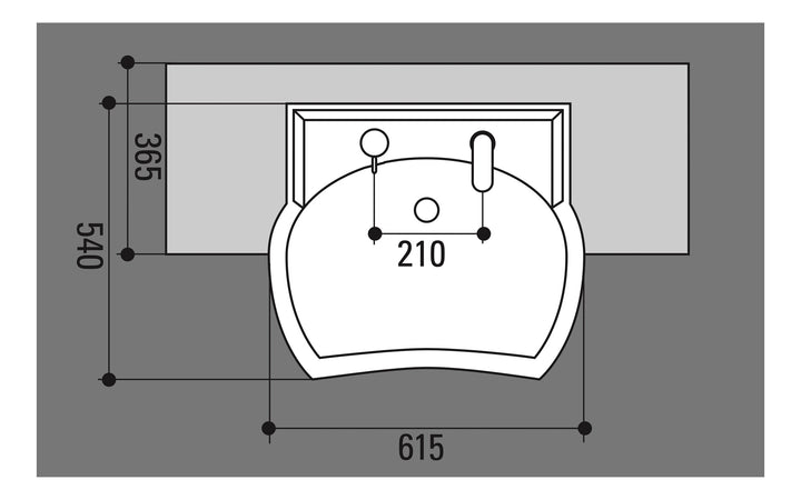 Jobst Vorwärtswaschbecken Contura mit Mischbatterie