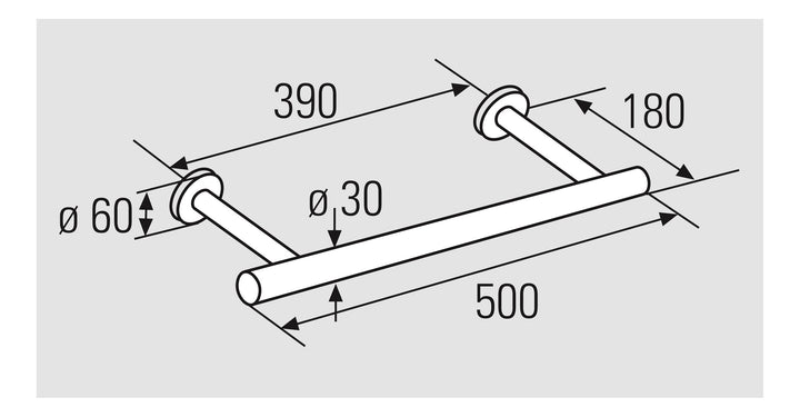 Jobst Fußstütze Atrium aus Edelstahl 500mm