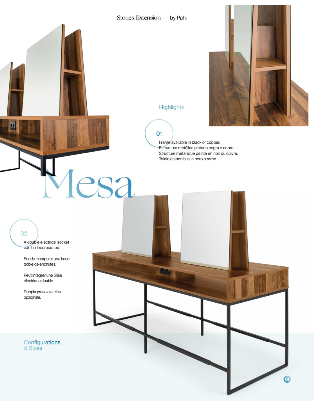 Pahi Doppelfrisierplatz Mesa Island 2S