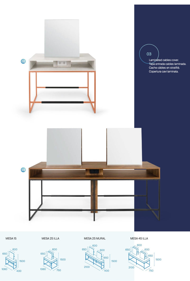 Pahi Doppelfrisierplatz Mesa Island 2S
