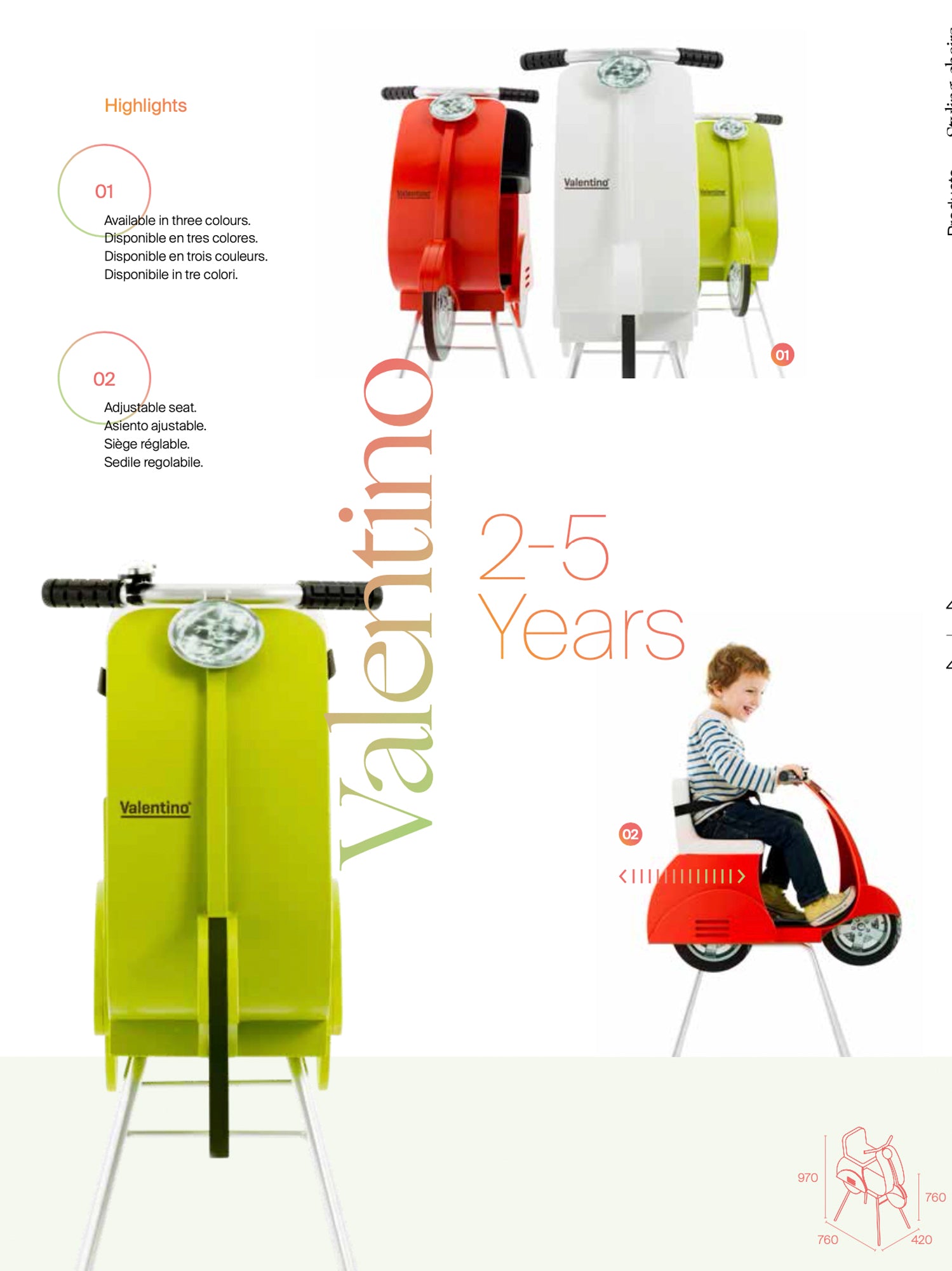 Dětská židlička Pahi Vespa Valentino