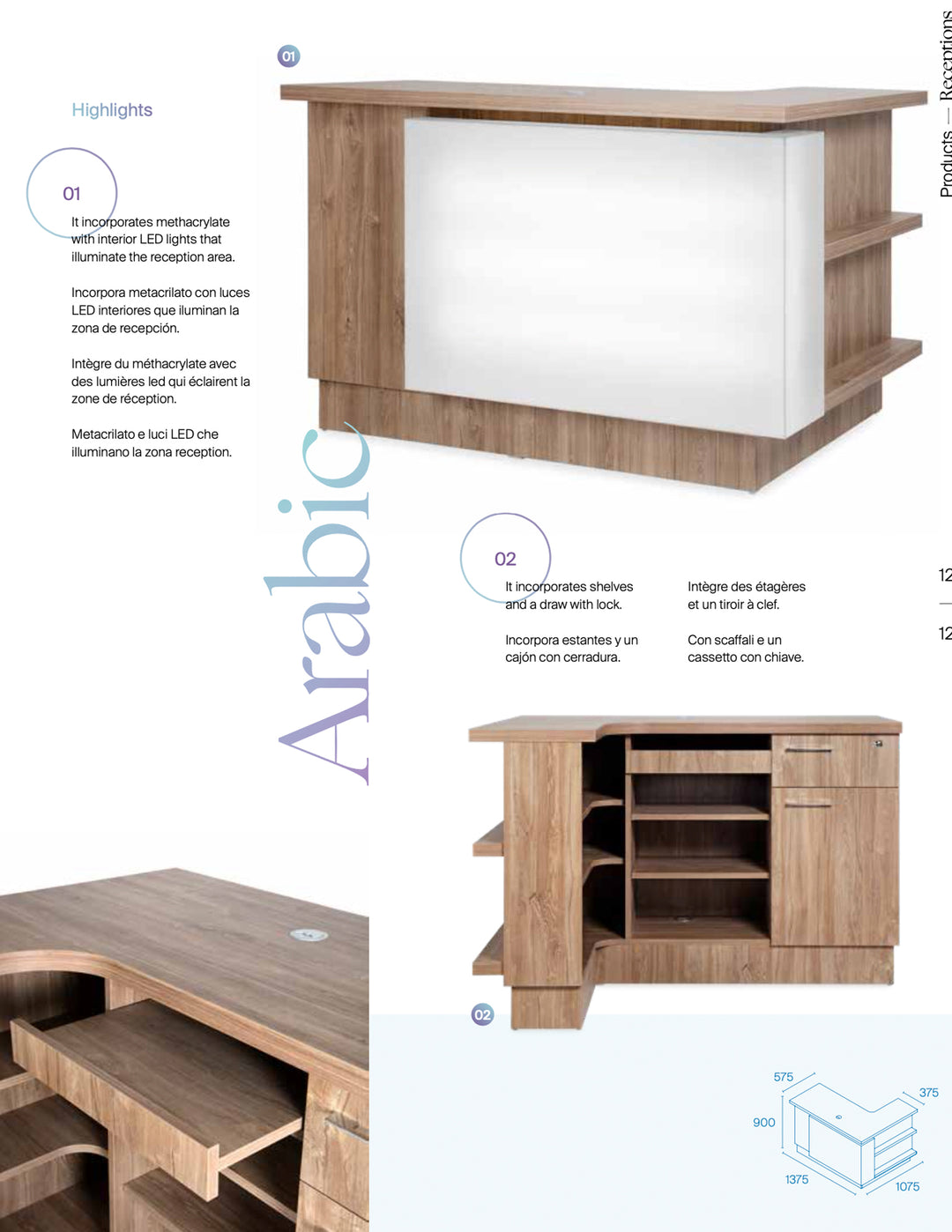 Pahi Reception Counter Arabic LED