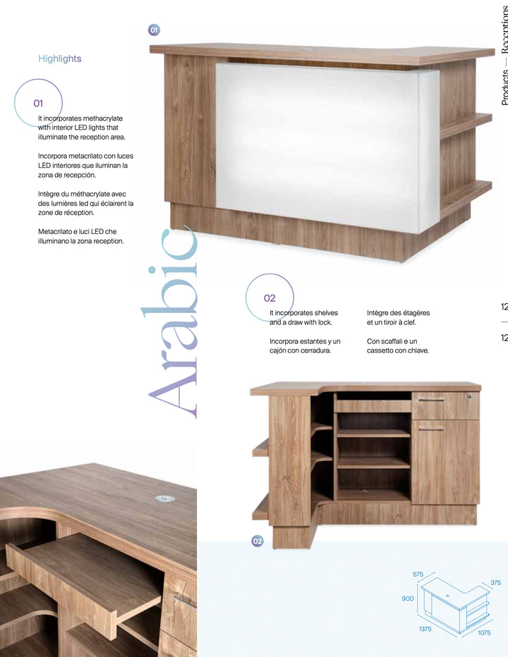 Pahi Reception Counter Arabic LED