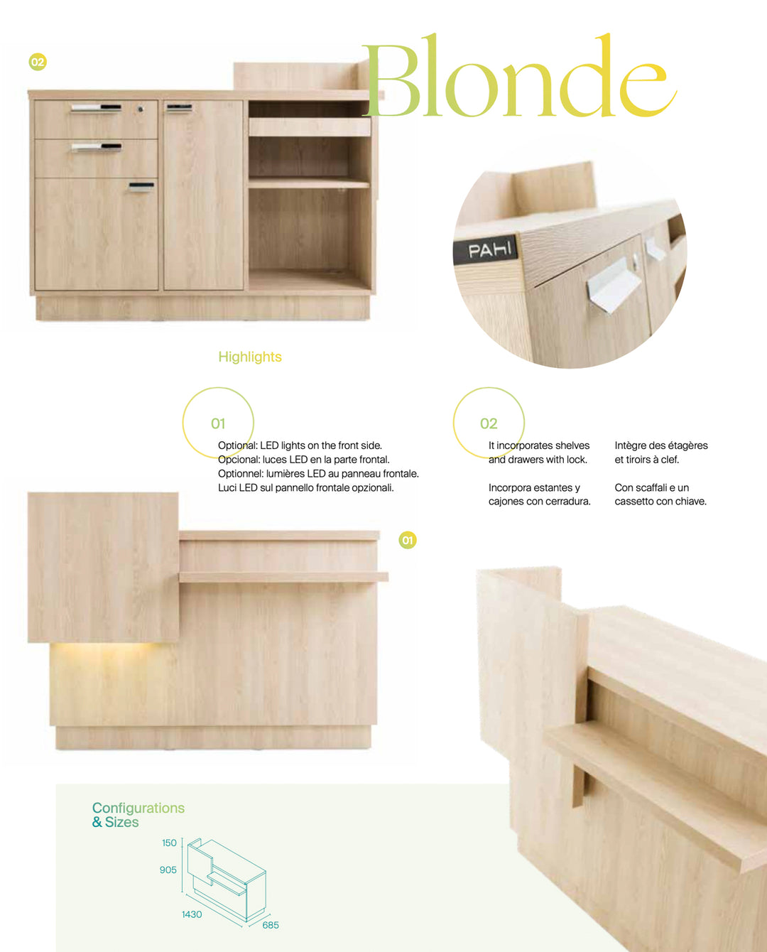 Pahi Reception Counter Blonde