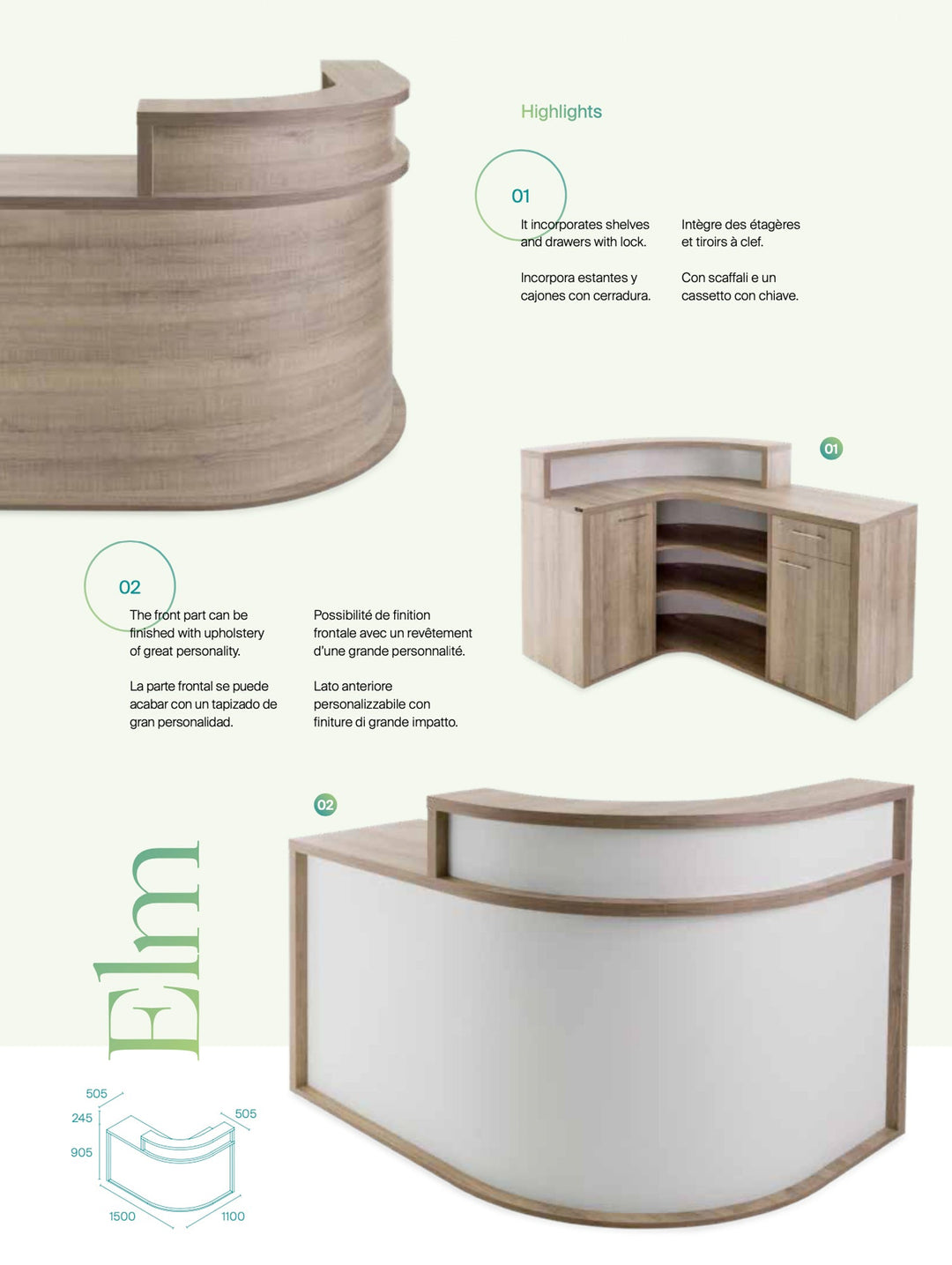 Pahi Reception Counter Elm Exhibit