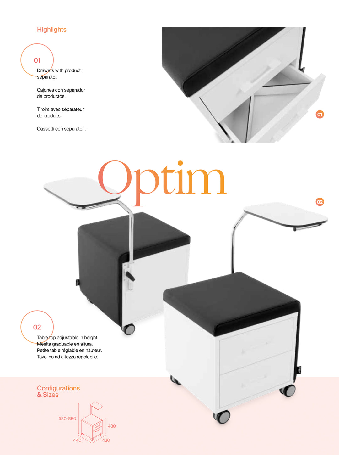 Pahi Sgabello per pedicure Optim