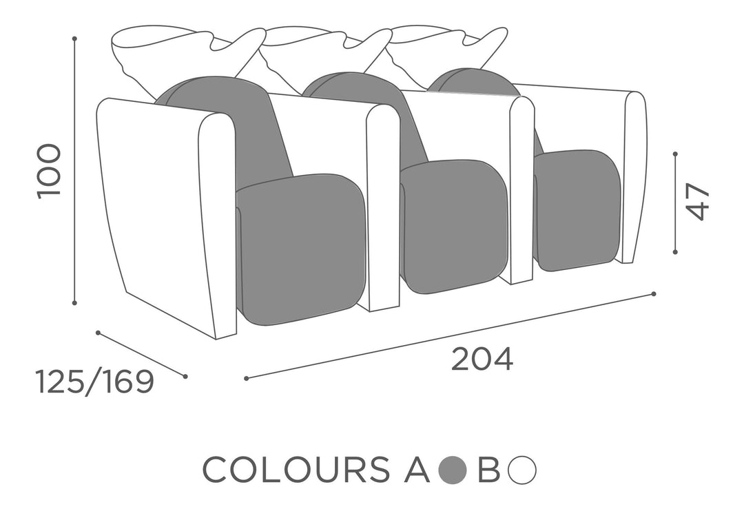 Salondesign24 Flame Dreier WASCHSOFA