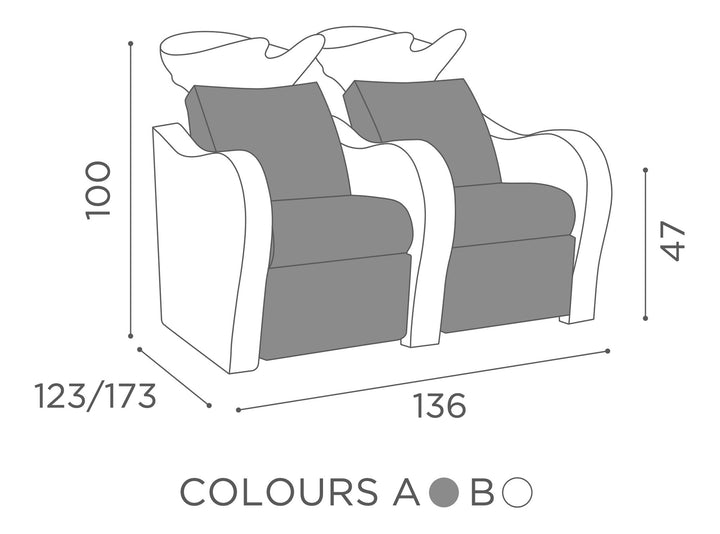 Salon Ambience LUXURY DOUBLE WASH SOFA, MASSAGE