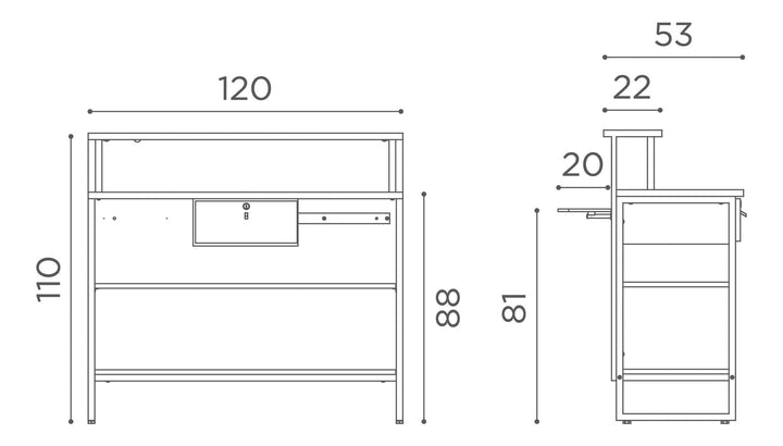 Salondesign24 Empfangstheke Retro Wood
