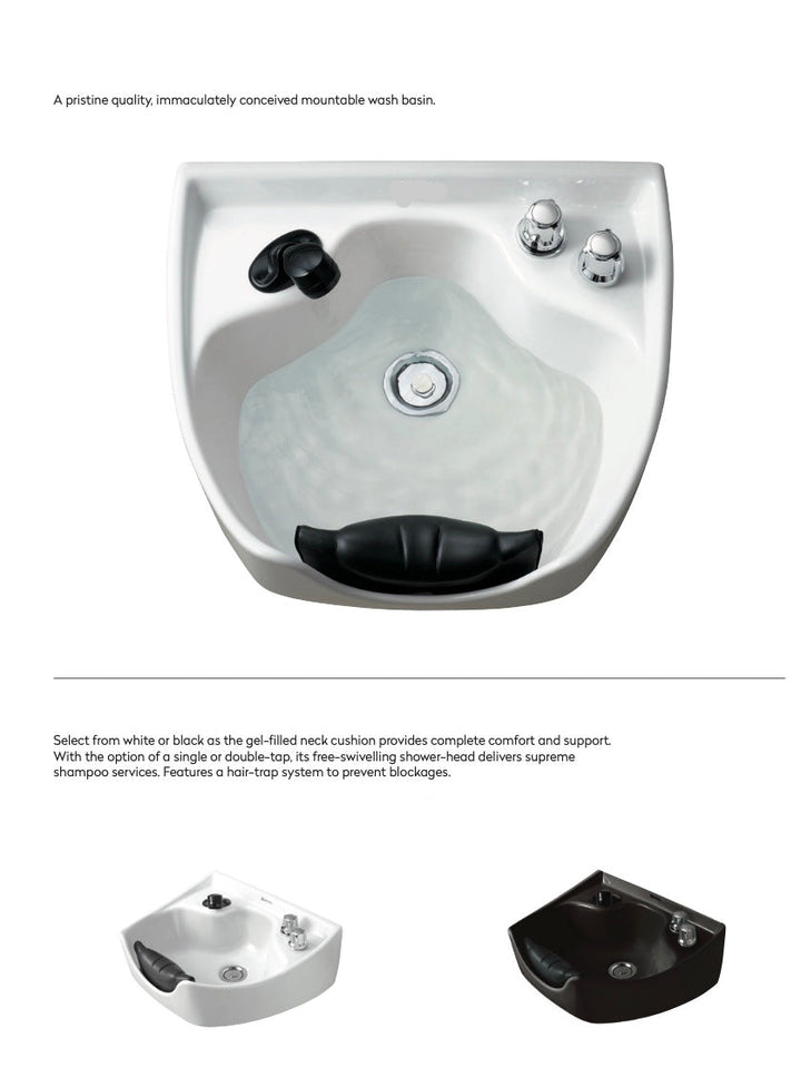 Salondesign24 - Porto Premium Barber Waschbecken- direkte Wandmontage
