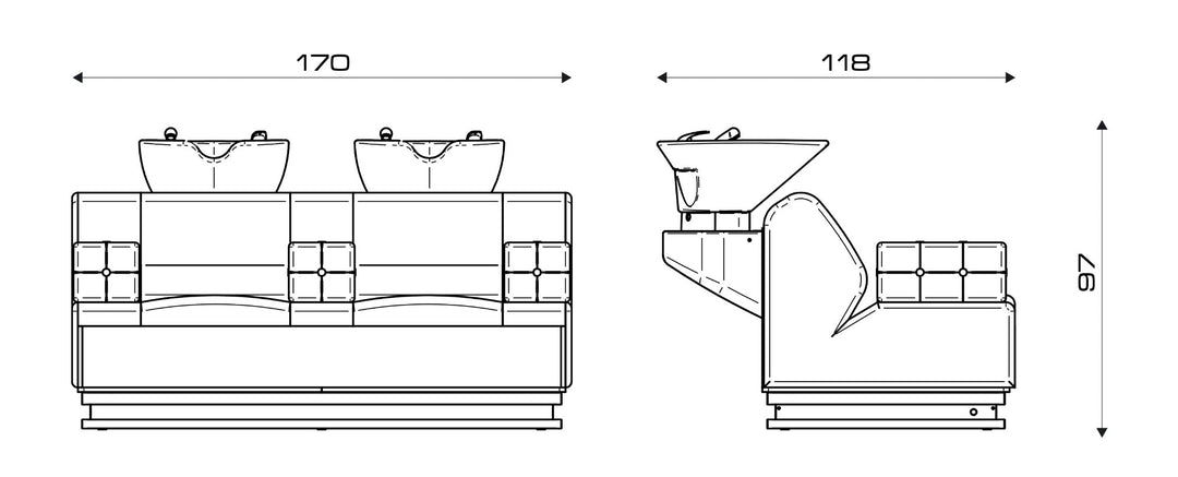Salondesign24 Lavabo Octagon 2 places