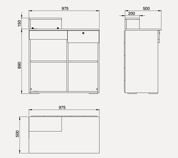 Pahi Reception Counter Atlantic - Marble Look