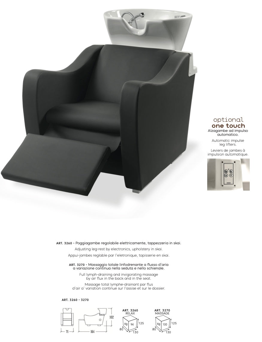 Fauteuil de lavage inversé Vezzosi Nirvana massage